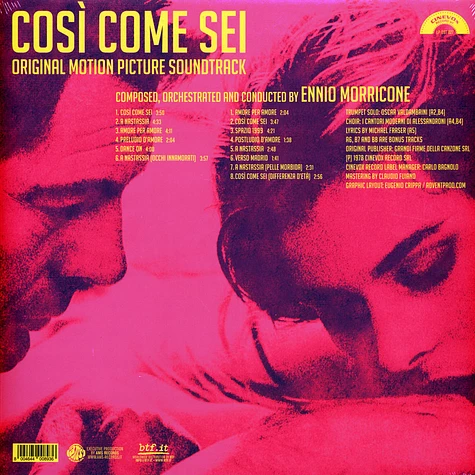 Ennio Morricone - OST Cosi' Come Sei Limited Pink Vinyl Edition