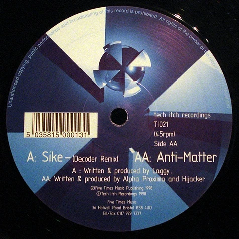 Laggy / Alpha Proxima & Hijacker - Sike (Decoder Remix) / Anti-Matter