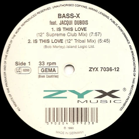 Bass X Feat. Jacqui Dubois - Is This Love