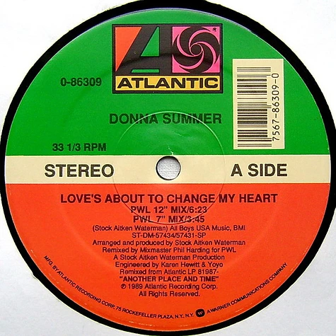 Donna Summer - Love's About To Change My Heart