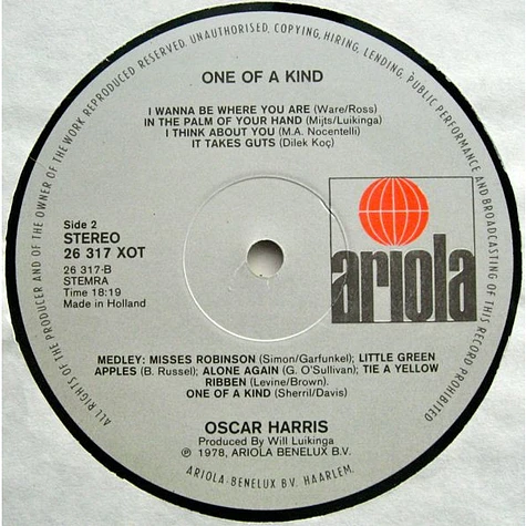 Oscar Harris - One Of A Kind