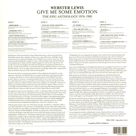 Webster Lewis - Give Me Some Emotion