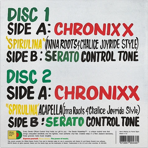 Serato x Chronixx - 7" Control Vinyl Performance-Serie