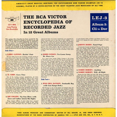 V.A. - The RCA Victor Encyclopedia Of Recorded Jazz: Album 3 - Cli To Dor