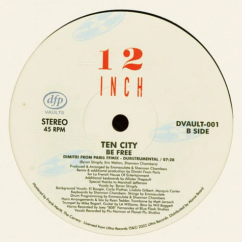 Ten City - Be Free Dimitri From Paris Remix