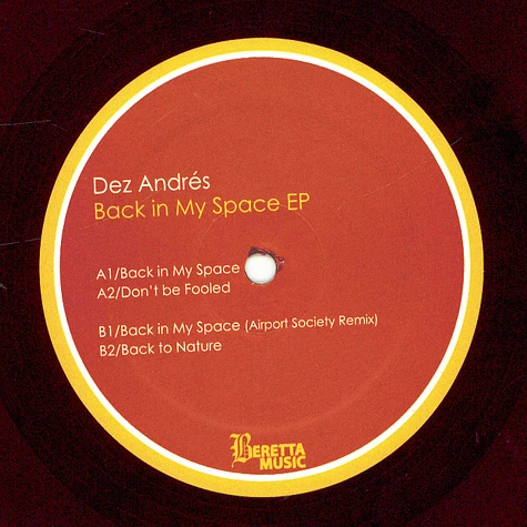Andres (DJ Dez) - Back In My Space EP Purple Vinyl Edition