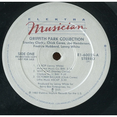 Stanley Clarke / Chick Corea / Joe Henderson / Freddie Hubbard / Lenny White - The Griffith Park Collection