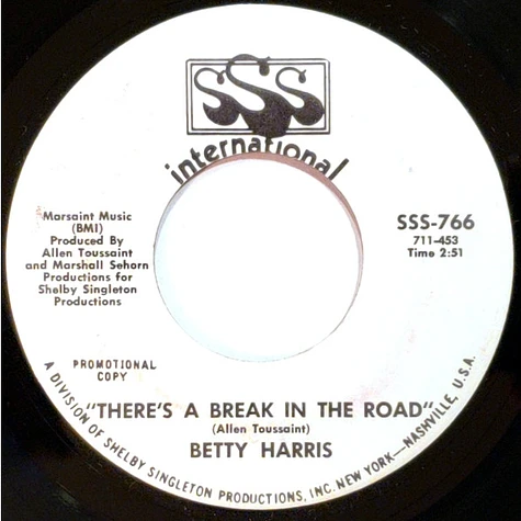 Betty Harris - There's A Break In The Road