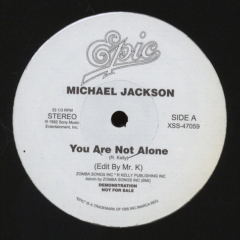 Michael Jackson / Lil' Louis - You Are Not Alone / Club Lonely