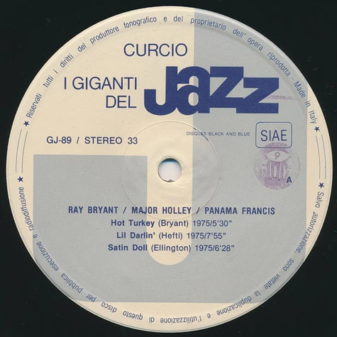 Ray Bryant, Major Holley, Panama Francis - I Giganti Del Jazz Vol. 89