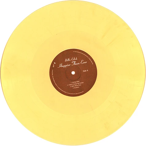 Happier Than Ever' Exclusive Golden Yellow Vinyl – Billie Eilish