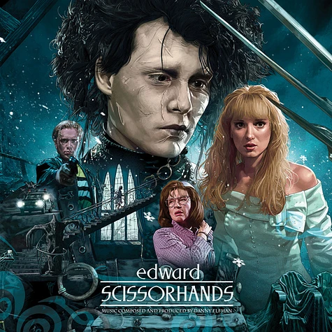 Danny Elfman - OST Edward Scissorhands Crystal Clear with Blue Color-in-Color and Snow Splatter Vinyl Edition