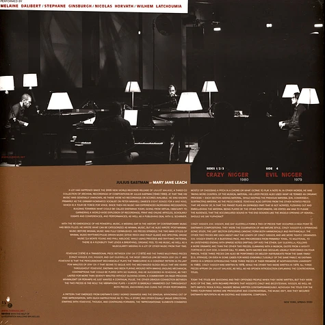 Julius Eastman - Two Extended Pieces For Four Pianos Red Vinyl Edition