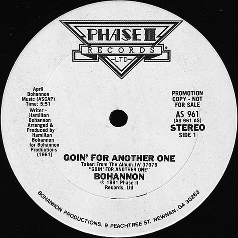 Hamilton Bohannon - Goin' For Another One
