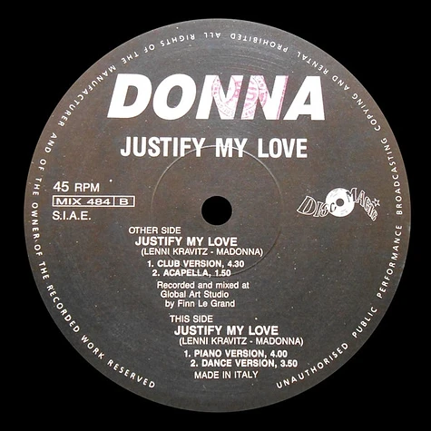 Donna - Justify My Love