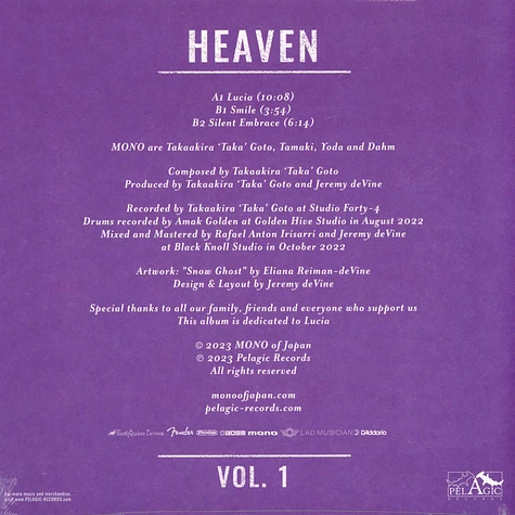 Mono - Heaven Vol.1 Black Vinyl Edition