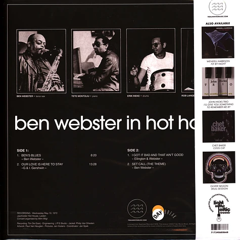 Ben Webster - In Hot House Record Store Day 2023 Edition