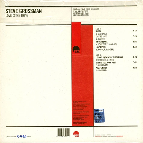 Steve Grossman - Love Is The Thing