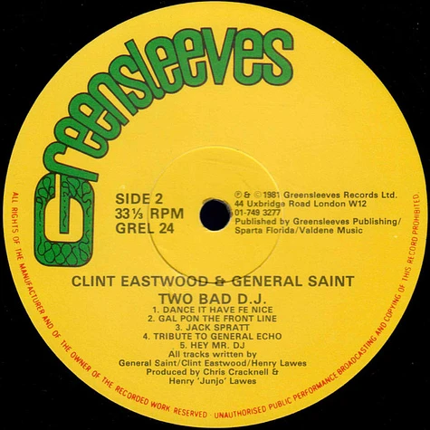 Clint Eastwood And General Saint - Two Bad D.J.