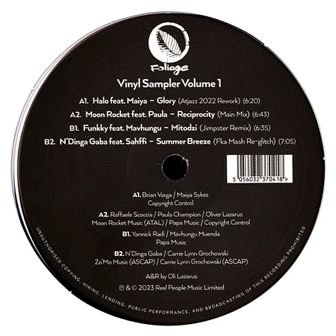 V.A. - Foliage Records : Vinyl Sampler Volume 1