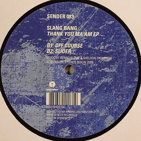 Slang Bang - Thank You Ma'am EP