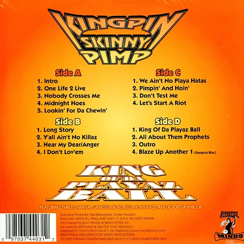 Kingpin Skinny Pimp - King Of Da Playaz Ball Orange Crush Vinyl Edition