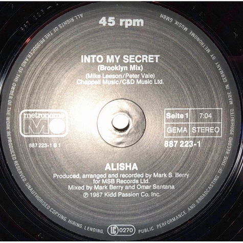 Alisha - Into My Secret