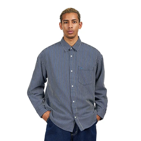 Carhartt WIP - L/S Kyle Shirt (Drake Stripe / White / Blue) | HHV