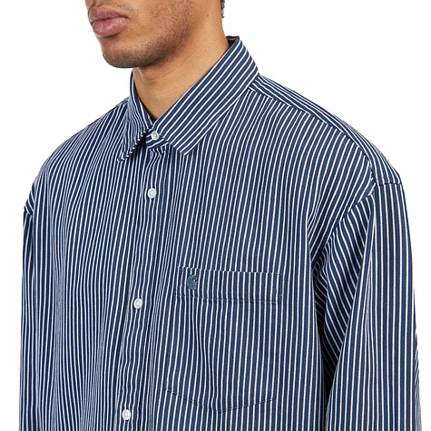 Carhartt WIP - L/S Kyle Shirt (Drake Stripe / White / Blue) | HHV