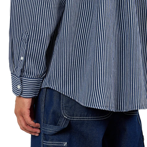 Carhartt WIP - L/S Kyle Shirt (Drake Stripe / White / Blue) | HHV