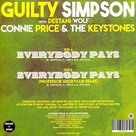 Connie Price & The Keystones (Ft. Guilty Simpson & Destani Wolf) - Everybody Pays / Everybody Pays (Professor Shorthair Remix) Yellow & Green Splattered Vinyl Edition