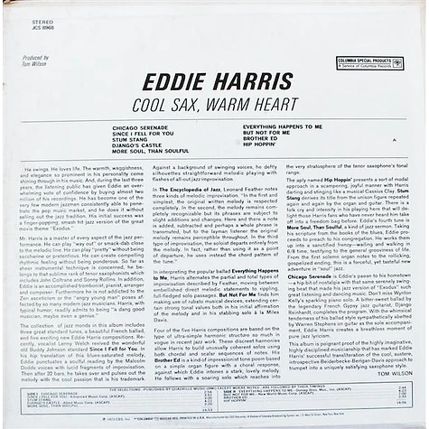 Eddie Harris - Cool Sax, Warm Heart