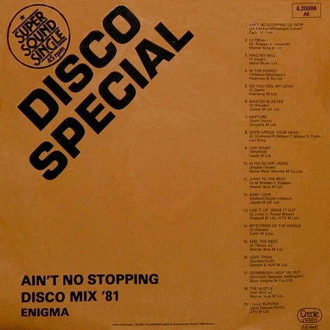 Enigma - Ain't No Stopping - Disco Mix '81