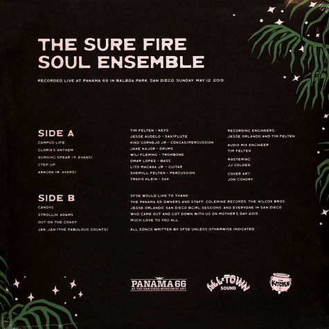 The Sure Fire Soul Ensemble - Live At Panama 66 Black Vinyl Edition