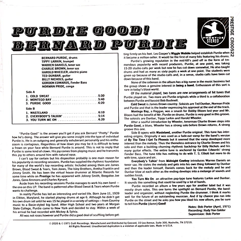 Bernard Purdie - Purdie Good! Limited Edition