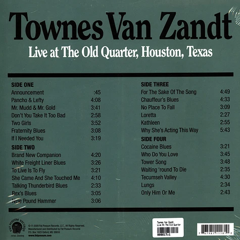 Townes Van Zandt - Live At The Old Quarter