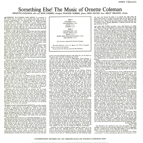 Ornette Coleman - Something Else!!!! Limited Edition