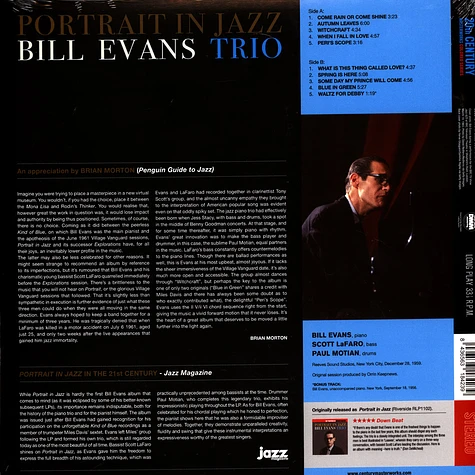 The Bill Evans Trio - Portrait In Jazz