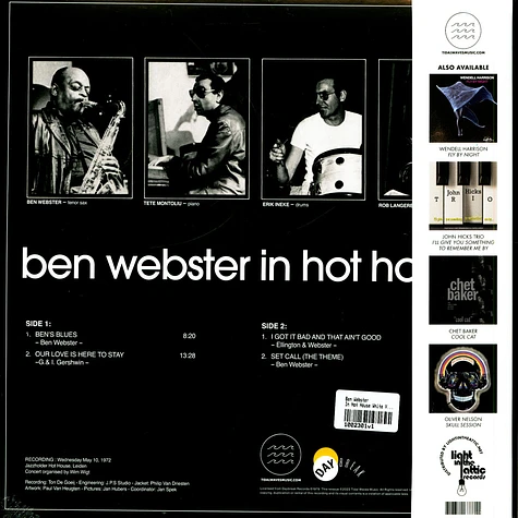 Ben Webster - In Hot House White Vinyl Edition