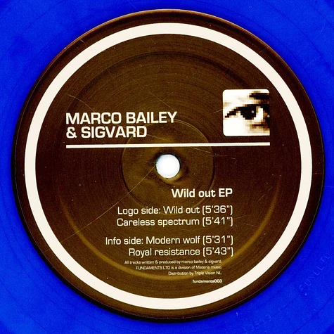 Marco Bailey & Sigvard - Wild Out Ep Clear Blue Vinyl Edition