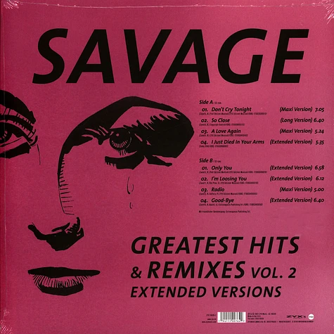 Savage - Greatest Hits & Remixes Volume 2