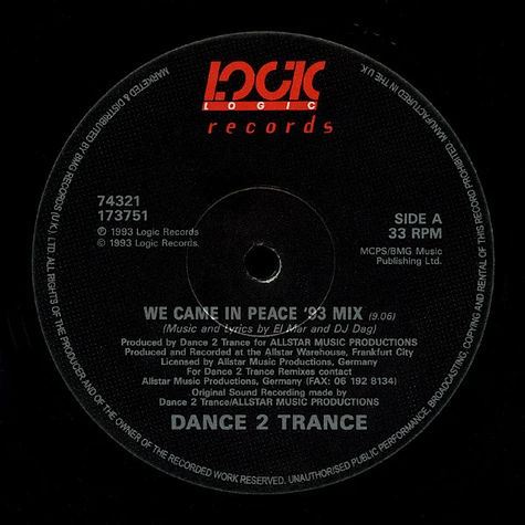 Dance 2 Trance - We Came In Peace