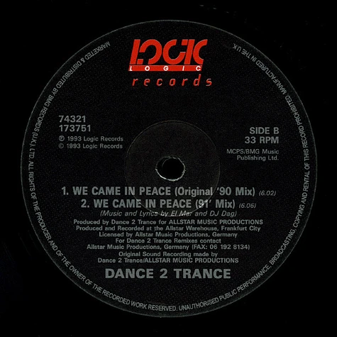 Dance 2 Trance - We Came In Peace