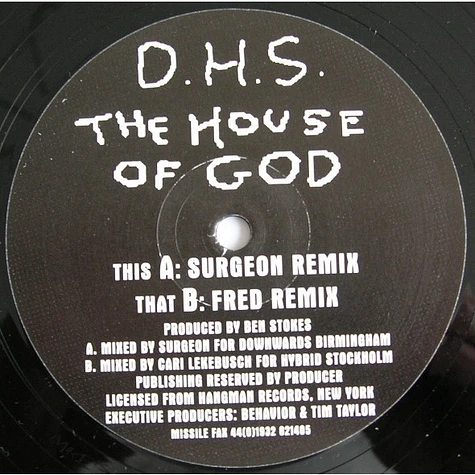 DHS - The House Of God (Remixes)