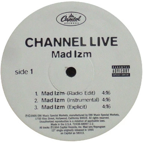 Channel Live - Mad Izm / Reprogram