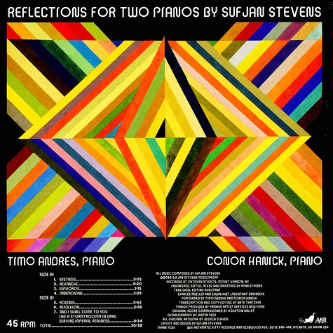 Sufjan Stevens & Timo Andres & Conor Hanick - Reflections Turquoise Vinyl Edition
