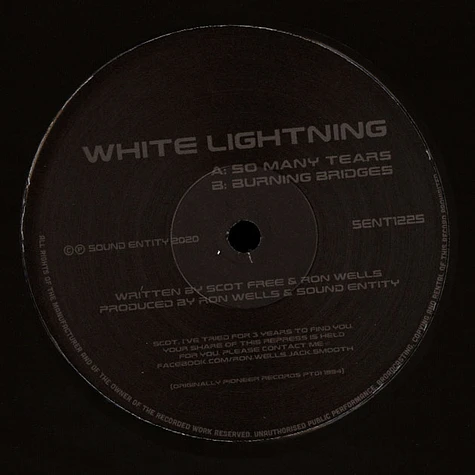 White Lightning - So Many Tears / Burning Bridges