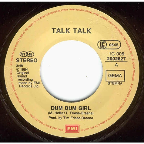 Talk Talk - Dum Dum Girl
