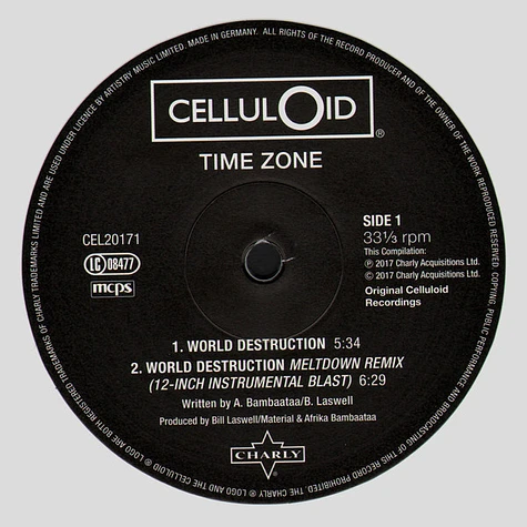 Time Zone Featuring John Lydon And Afrika Bambaataa - World Destruction (The Complete Celluloid Mixes)