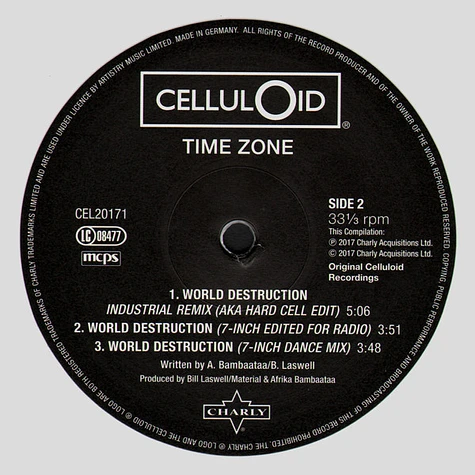 Time Zone Featuring John Lydon And Afrika Bambaataa - World Destruction (The Complete Celluloid Mixes)